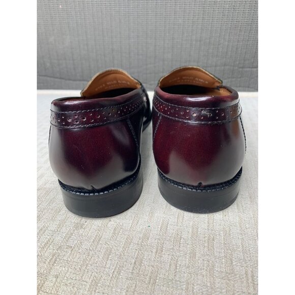 Bass Harrison Mens Size 10.5D Burgundy Leather Loafers main image 8